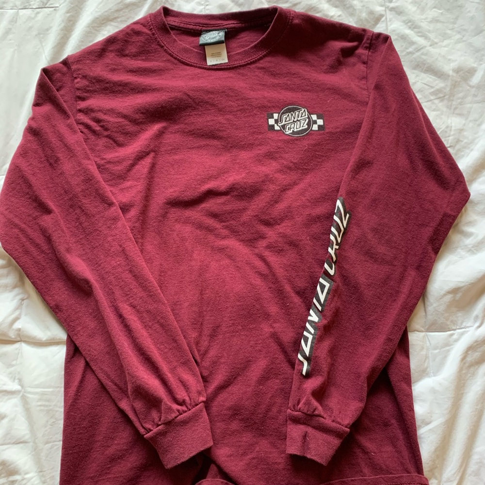 Maroon Santa Cruz Long Sleeve Tee